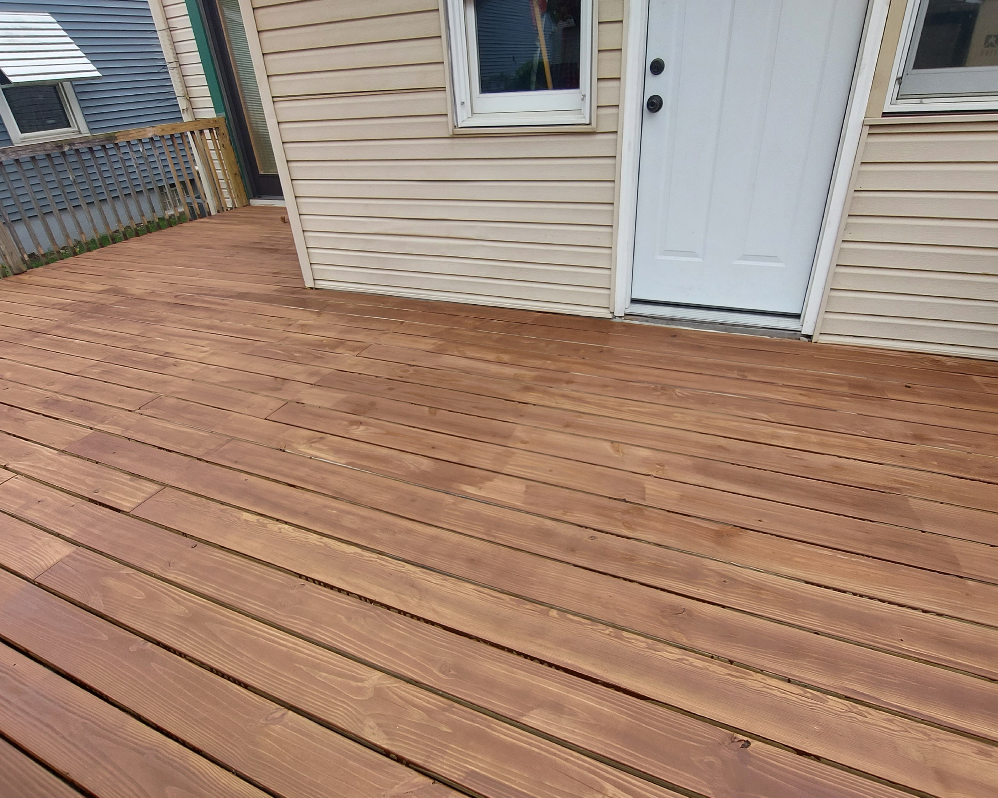 Lap marks in stain on deck