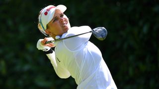 Nanna Koerstz Madsen takes a shot at the Amundi Evian Championship