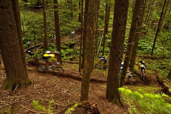A rider in the BC Bike Race