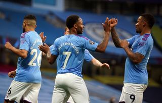 Manchester City’s Raheem Sterling scored the first goal of the Premier League's restart