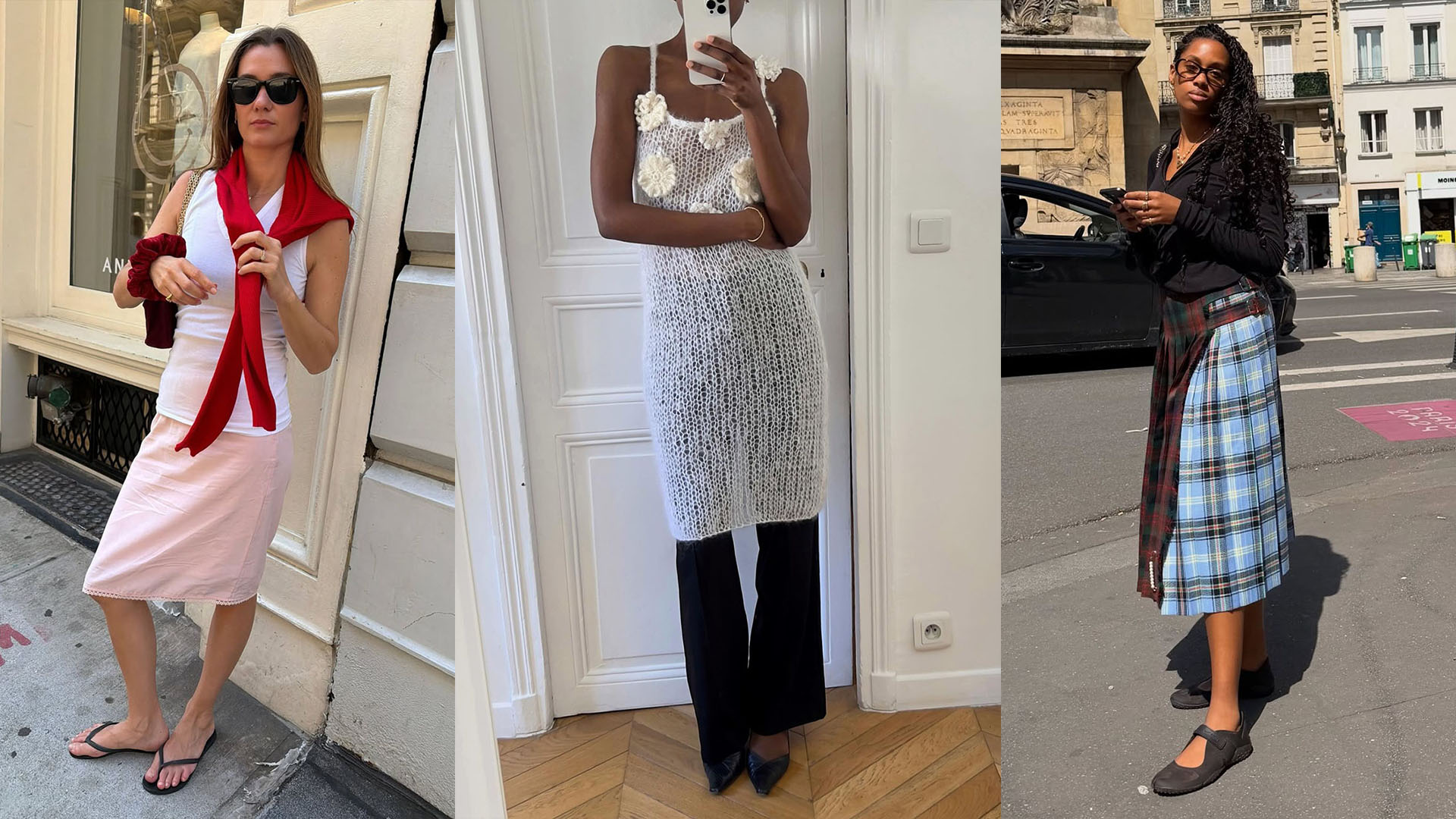 Parisian women wearing chic summer outfits