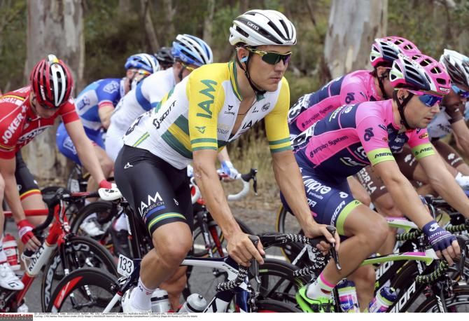 Heinrich Haussler (IAM Cycling) debuts his Australian national champions jersey at the Tour Down Under