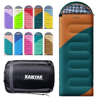 Kanyak Outdoor Rectangular Sleeping Bag, Splicable Sleeping Bag With Anti-Snag Zippers, Camping Gear Equipment for Outdoor Lovers