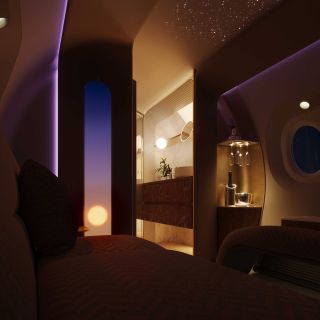 The Afterglow concept features an illuminated orb synchronised with cabin light, flight patterns and human rhythms