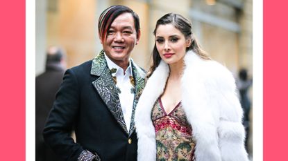 Stephen Hung and Deborah Hung, outside the Elie Saab show, during Paris Fashion Week Haute Couture Spring Summer 2017, on January 25, 2017 in Paris, France