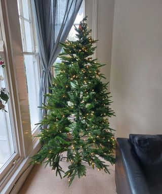 pre-lit artificial christmas tree