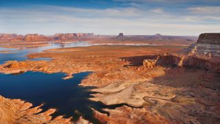 A view of dwindling water levels in Lake Powell.