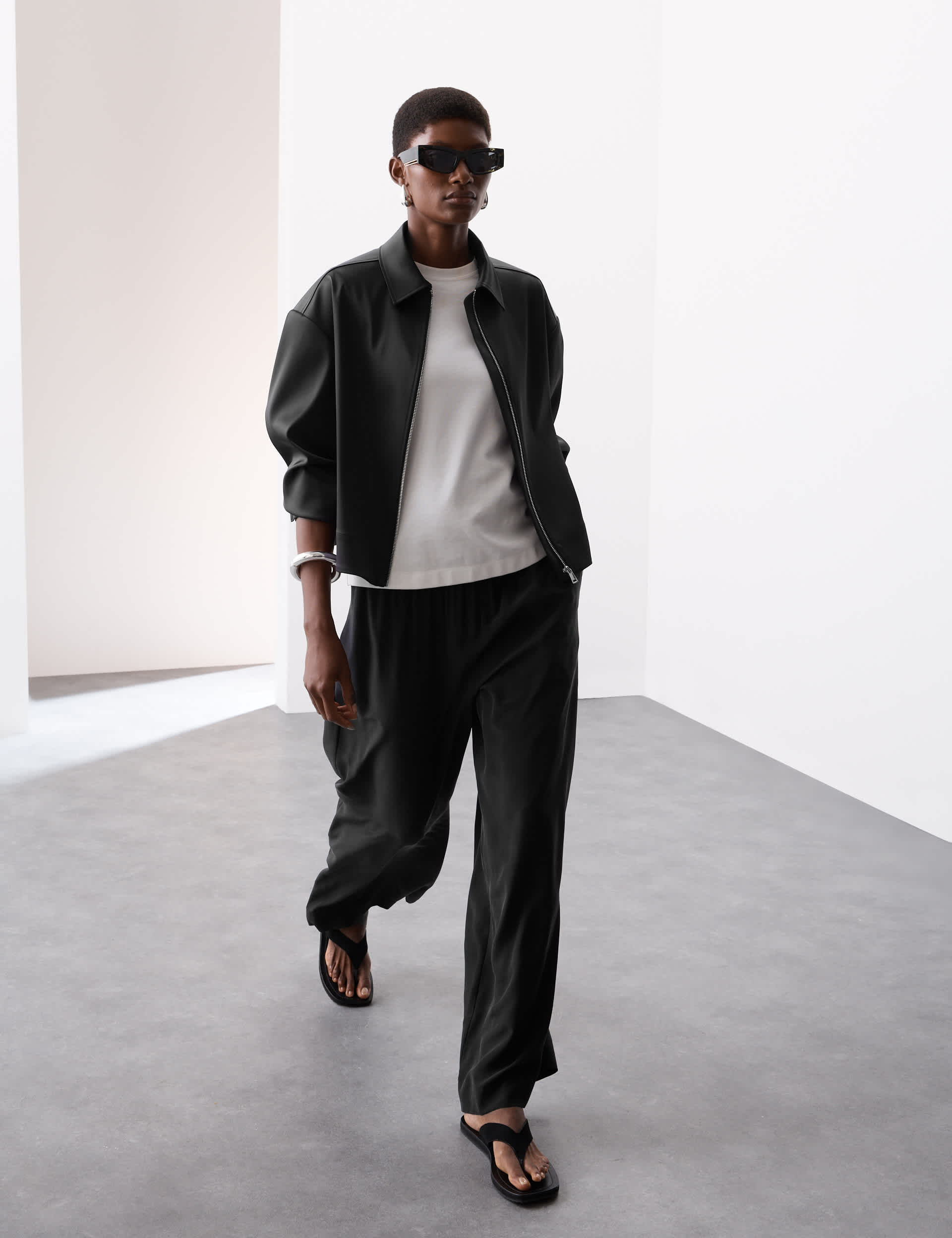 Satin Lightweight Collared Jacket