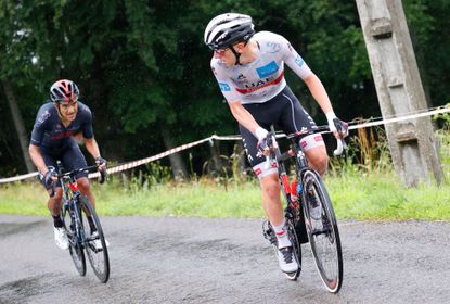 Tadej Pogacar attacks Richard Carapaz on stage eight of the 2021 Tour de France