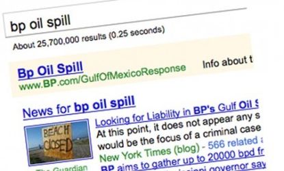 BP is paying Google big bucks to ensure their website is the first hit in a search list.