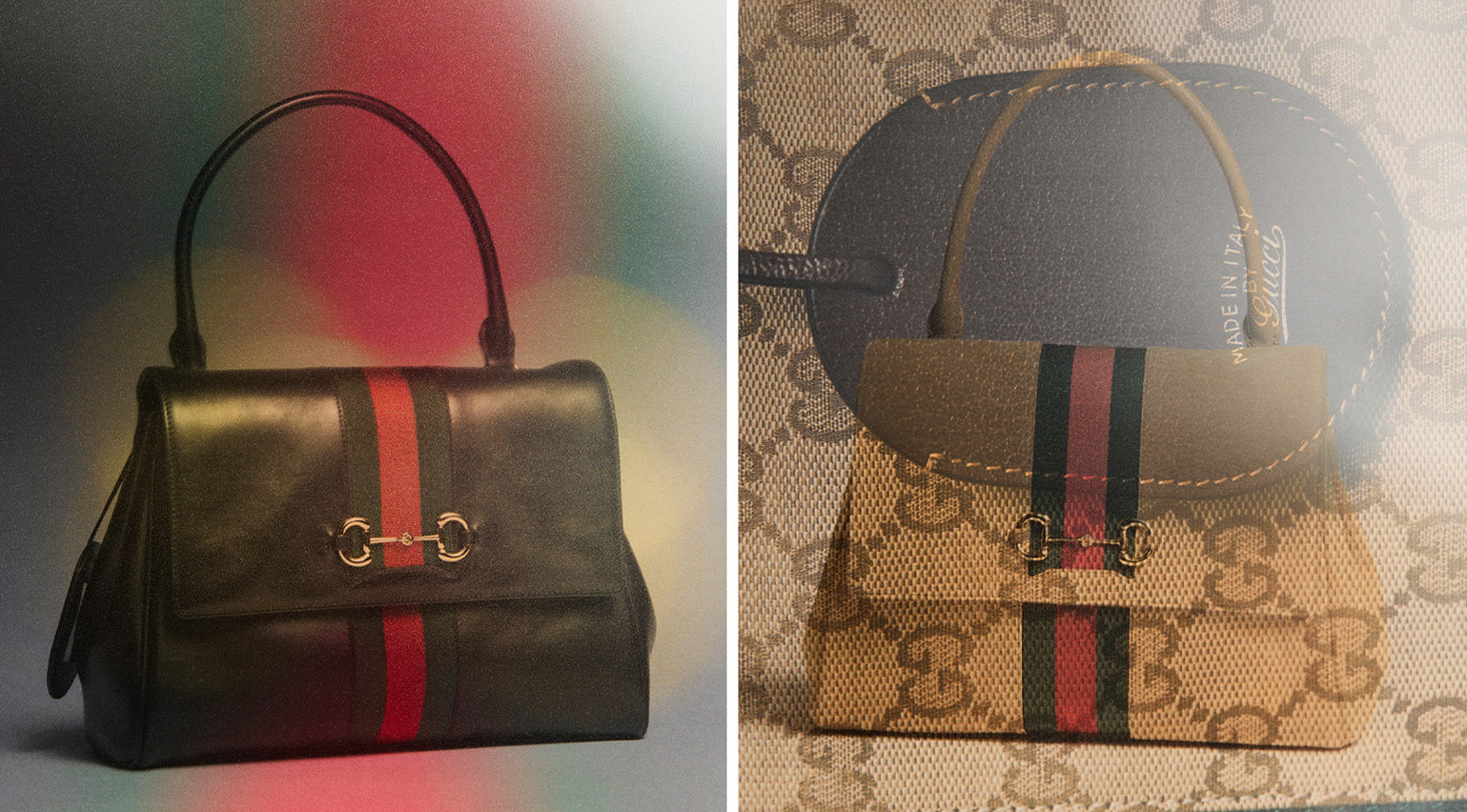 Gucci Paparazzo Bag in black and beige monogram