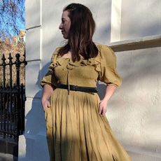 @hannahalmassi wears Free People's Oasis Midi Dress