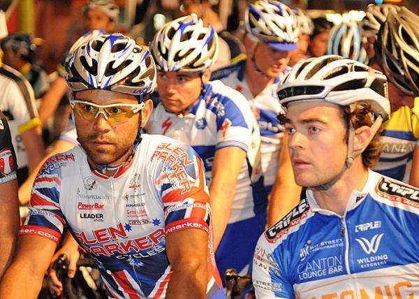 The elite men's field waits for the racing to get underway.