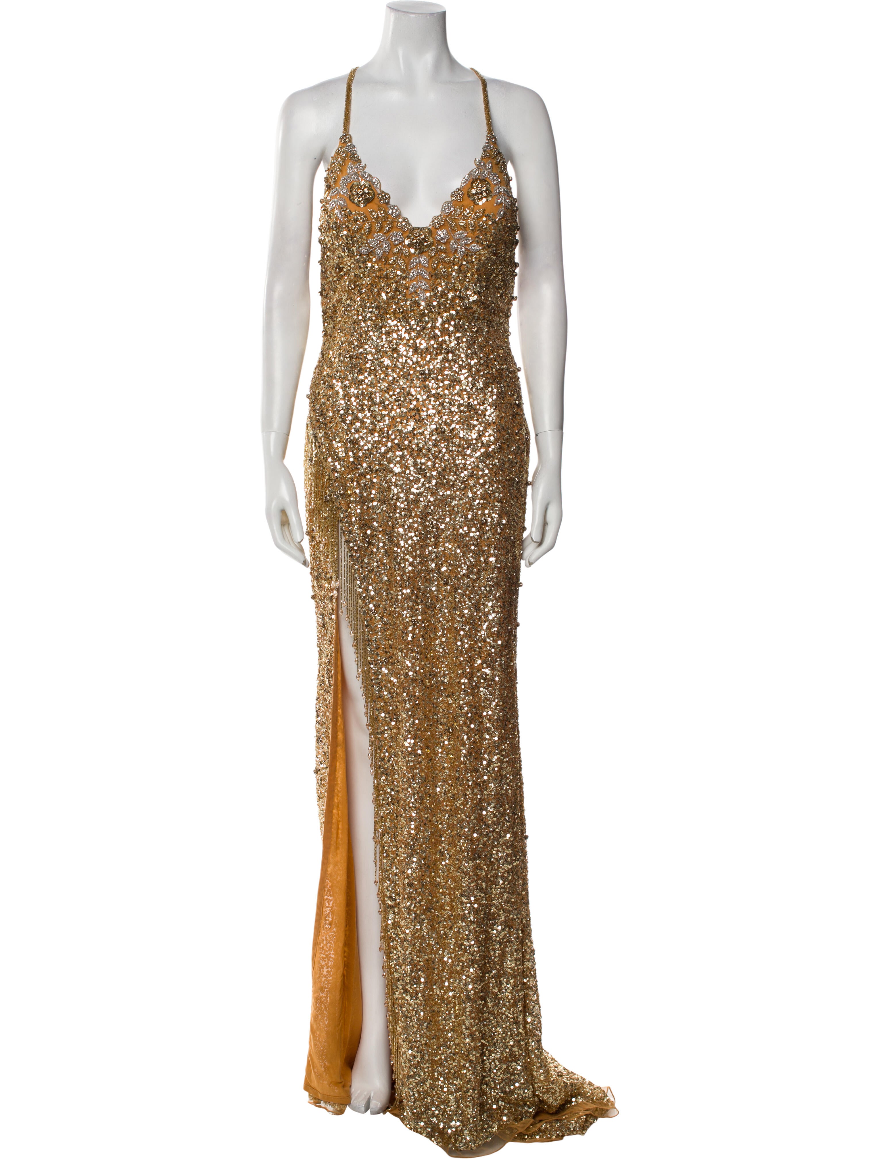 V-Neck Long Dress W/ Tags