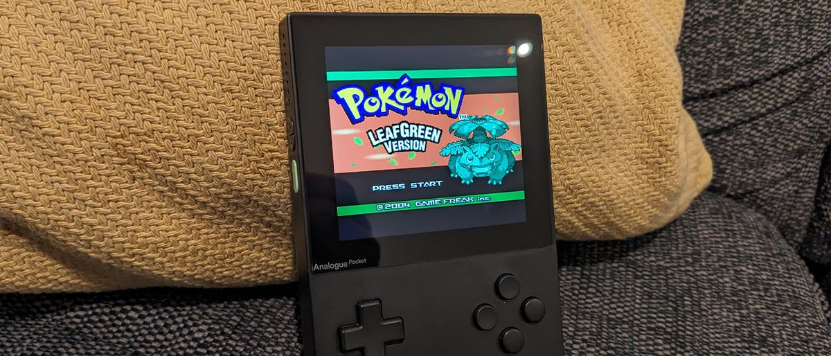 Analogue Pocket review; a handheld retro console on a sofa