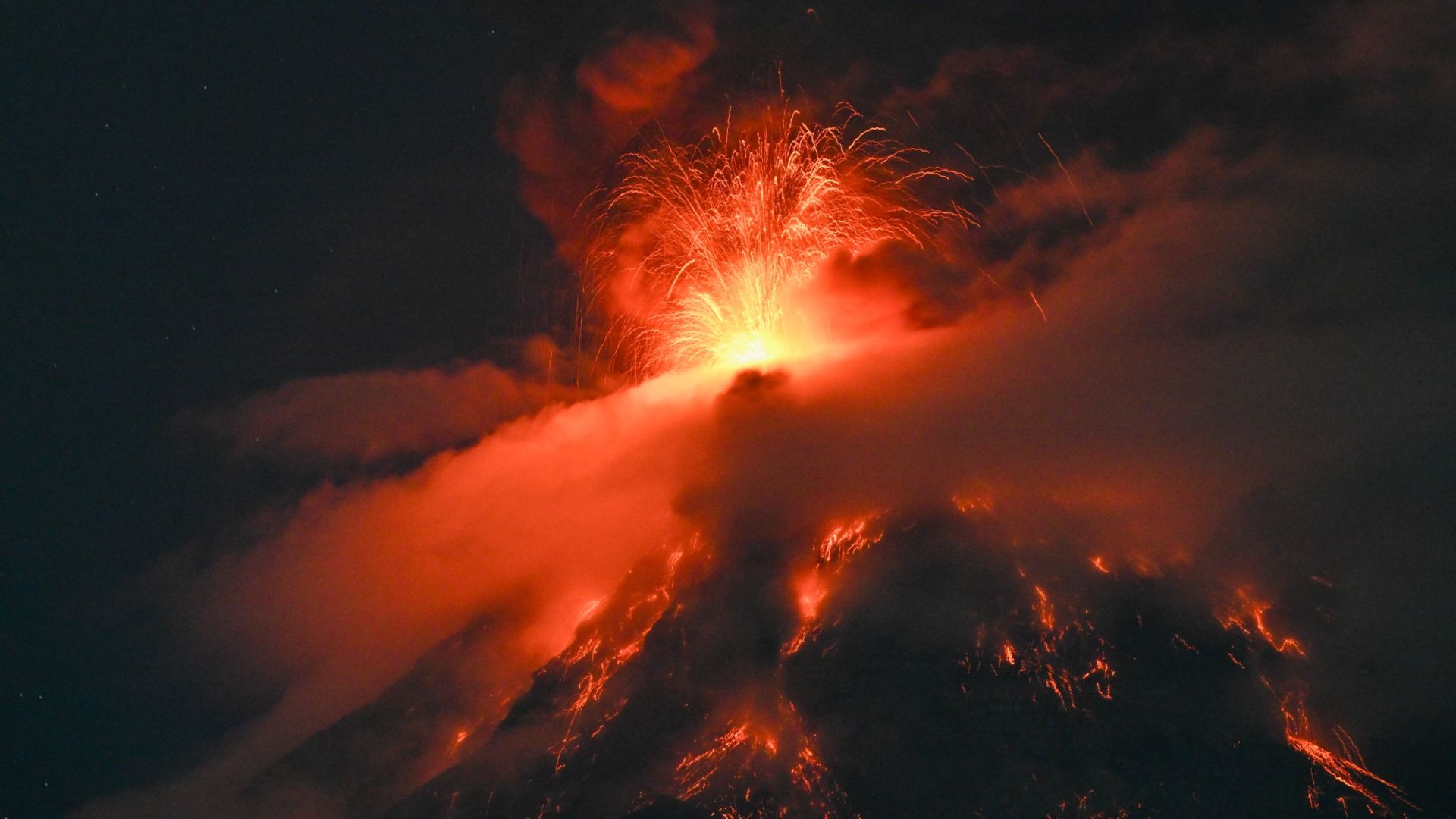 
                                The Fuego volcano erupts 65 kilometers southwest of Guatemala City, Guatemala
                            