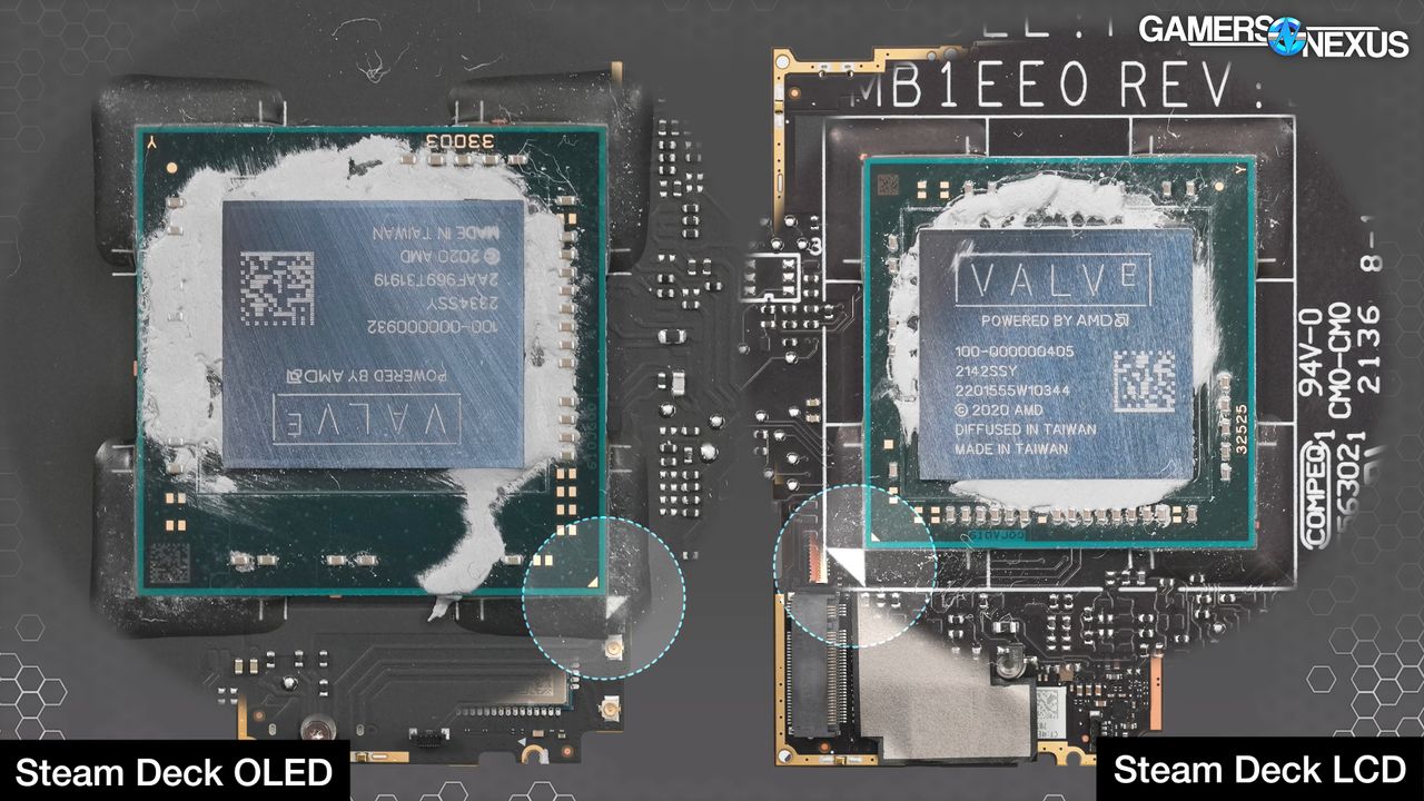 APU die Comparison between Steam Deck OLED Vs Steam Deck LED