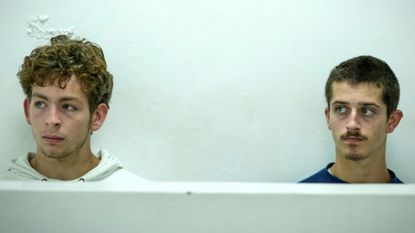 Belgian alleged ant traffickers Lornoy David and Seppe Lodewijckx in court in Kenya
