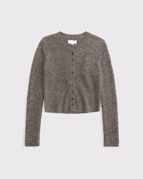 Merino Wool-Blend Shrunken Crew Cardigan (Women's)