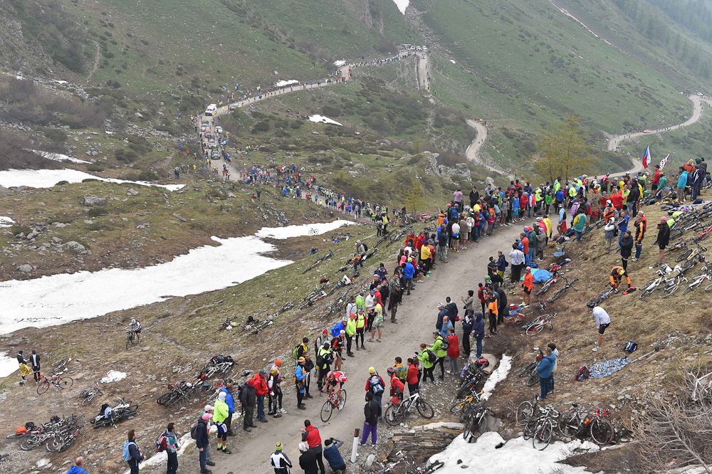 A prime position to watch the fireworks on the Colle delle Finestre go off