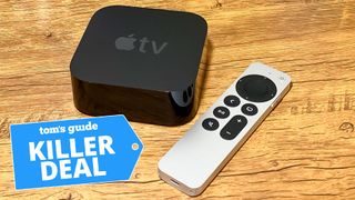 A photo of the Apple TV 4K streaming device on a table