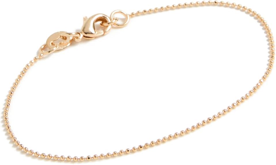 Alexa Leigh, Alexa Leigh Women&#039;s 1mm Diamond Cut Ball Chain Bracelet, Yellow Gold, One Size