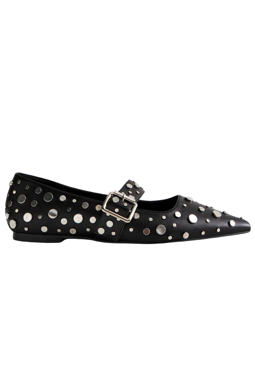 Public Desire Florentine Black Point Toe Flats