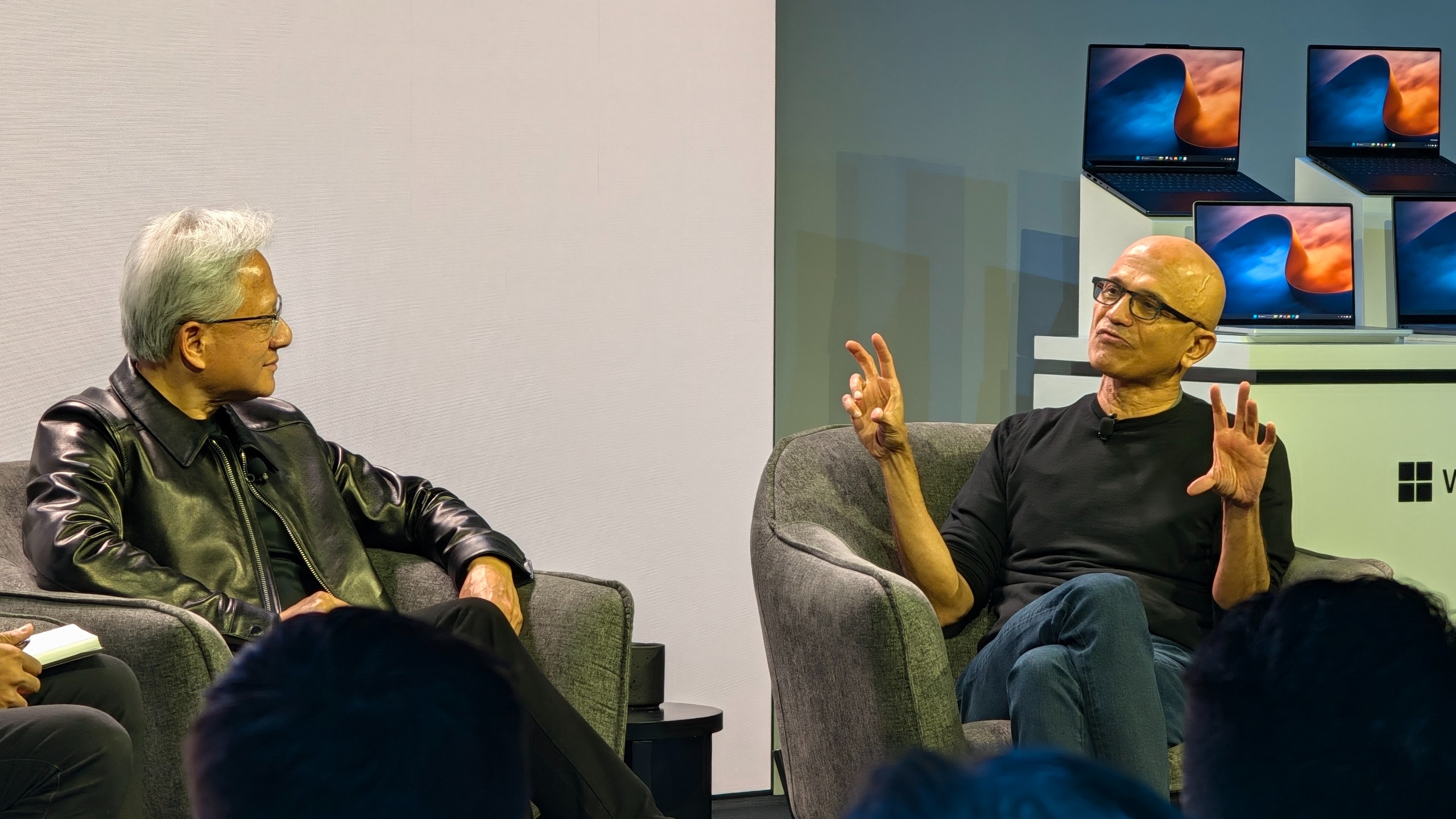Jensen and Nadella discussing Agents and Hybrid Intelligence