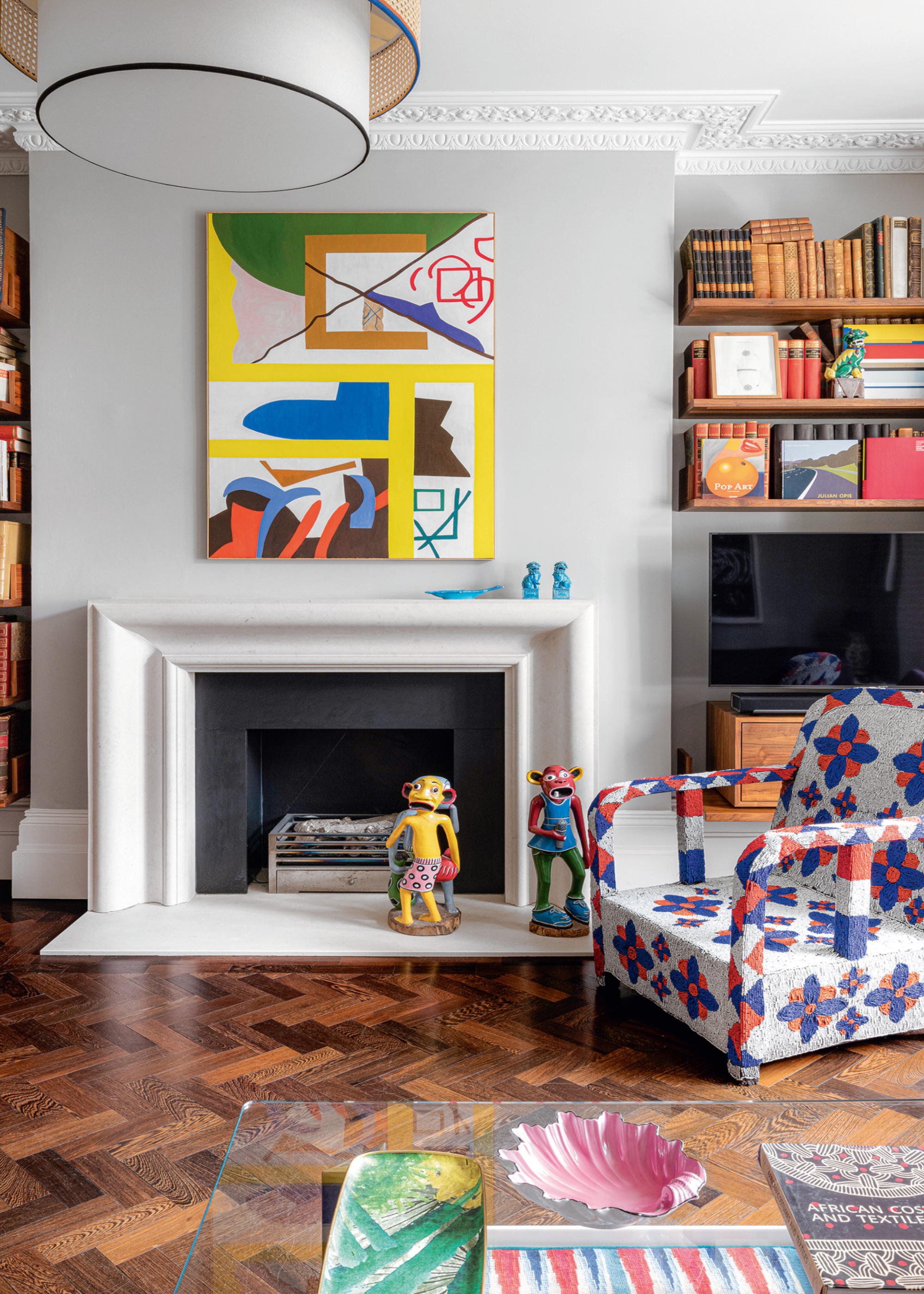 Modern Victorian London home filled with colorful art