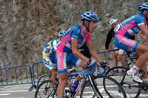 Damiano Cunego (Lampre-Fondital) in the company of Bruseghin