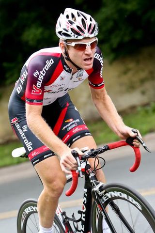 Phil Zajicek (Fly V Australia) flying on the steep time trial climb.