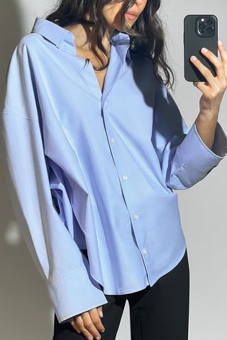 Zara Blue Oxford Overshirt