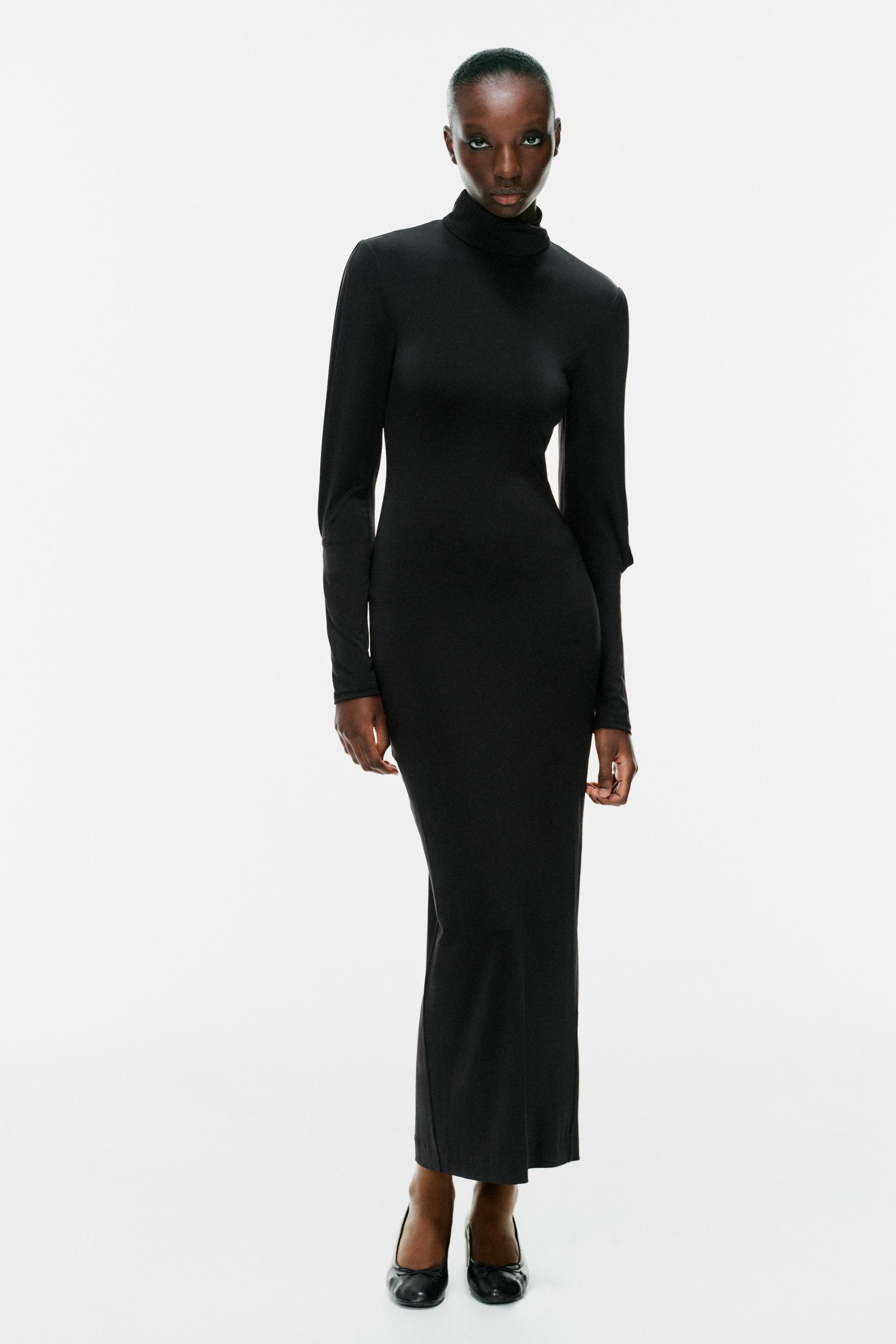 Stretch Long Dress - Black - Xs