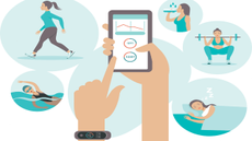 What Fitness Tracker Numbers Mean Illustration watch and tracker and woman doing sport