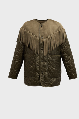 MOTHER The Tip Off Fringe Quilted Jacket (Was $450) 