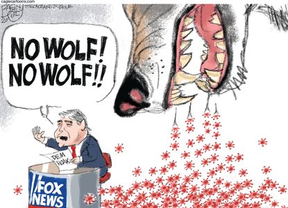 Editorial Cartoon U.S. coronavirus wolf Fox News Hannity coronavirus