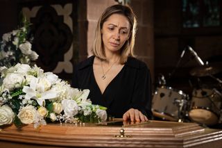 Donna-Marie at her daughter Juliet's funeral.