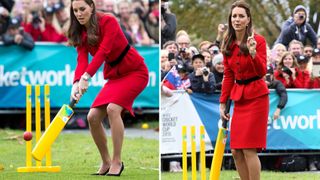Kate Middleton playing cricket in New Zealand