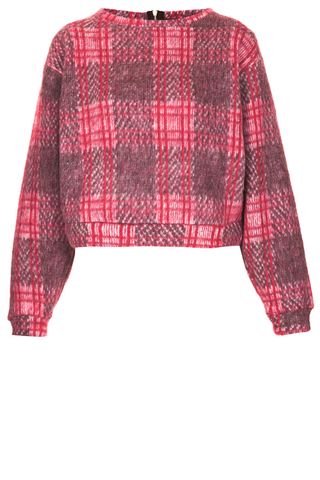 Topshop Premium Fluffy Check Sweat, £45