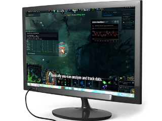 The SteelSeries sentry tracks where players are looking on the screen, indicated with the lighter circle.