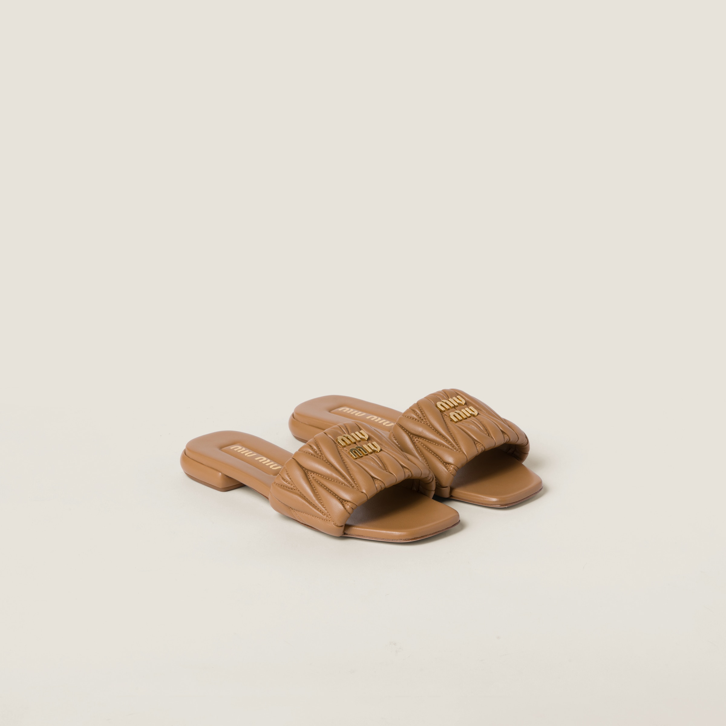 Matelass&eacute; Nappa Leather Slides