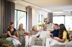 Parents talking to adult children