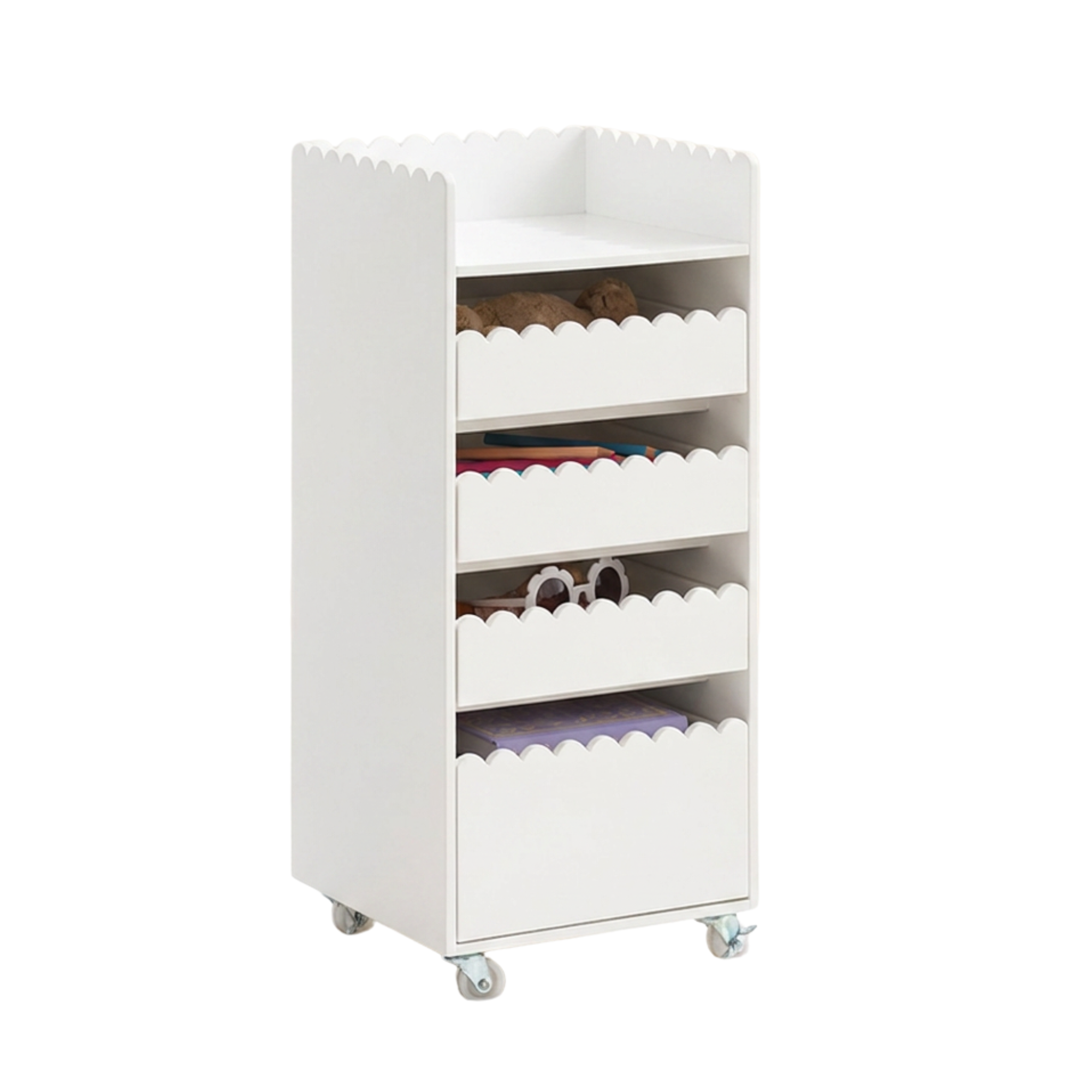 a white rolling cart