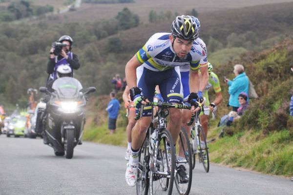 Jack Bobridge (Orica-GreenEdge) drills it on the climb