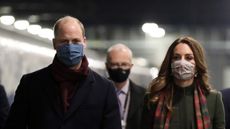 Kate Middleton and Prince William meet staff at Euston station