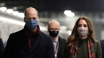 Kate Middleton and Prince William meet staff at Euston station