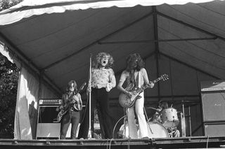 Led Zeppelin onstage at the 1969 Bath Festival