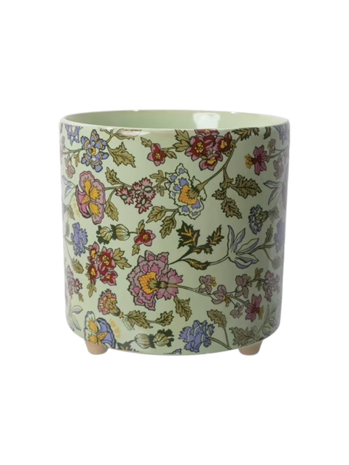 8" Sage Wildflower Footed Ceramic Planter by Drew Barrymore
