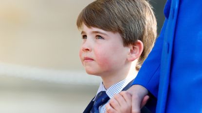 Prince Louis of Wales attends the traditional Easter Sunday Mattins Service at St George's Chapel, Windsor Castle on April 9, 2023 in Windsor, England. 