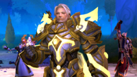 Turalyon stands proud in World of Warcraft Midnight, wreathed in light-enhanced armour, stoic and strong.